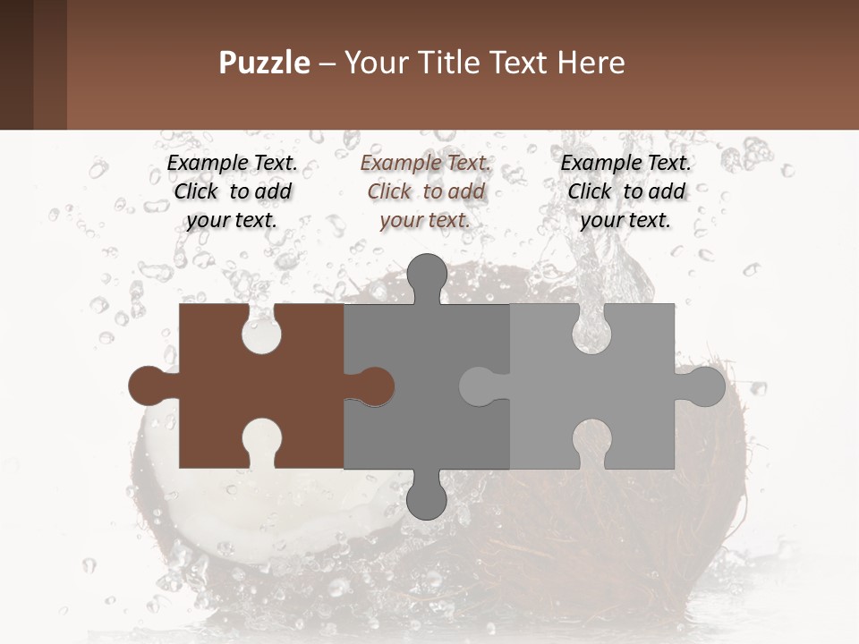 A Coconut With Water Splashing Out Of It PowerPoint Template