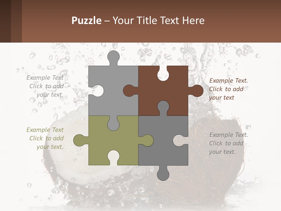 A Coconut With Water Splashing Out Of It PowerPoint Template