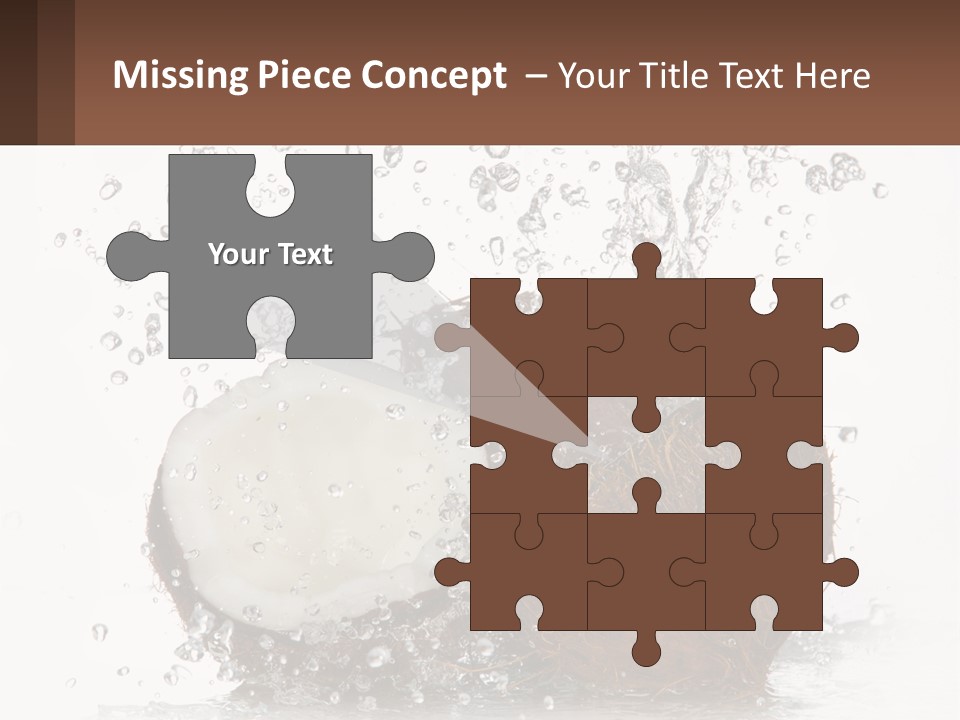 A Coconut With Water Splashing Out Of It PowerPoint Template