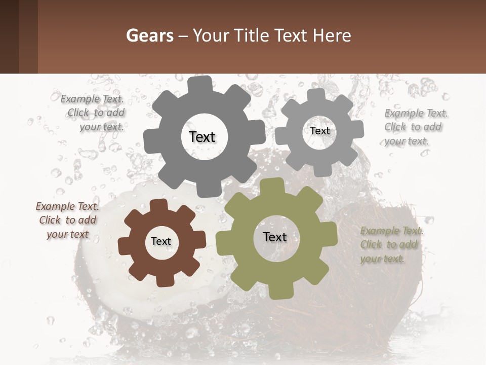 A Coconut With Water Splashing Out Of It PowerPoint Template