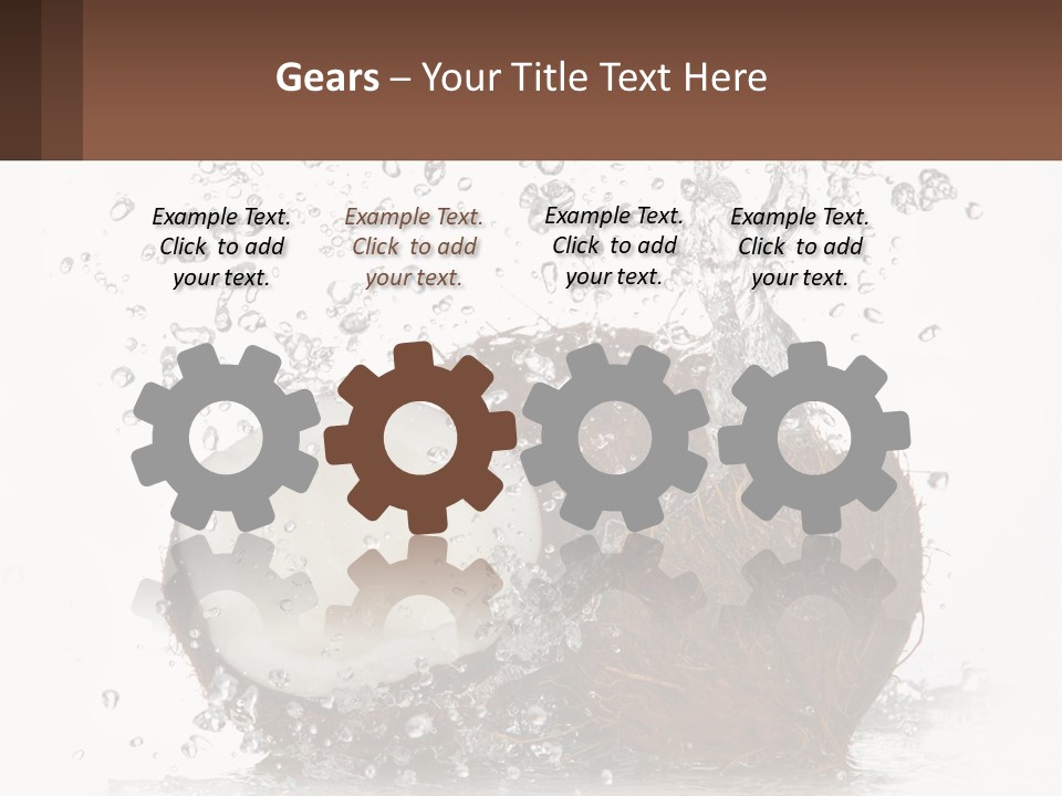 A Coconut With Water Splashing Out Of It PowerPoint Template