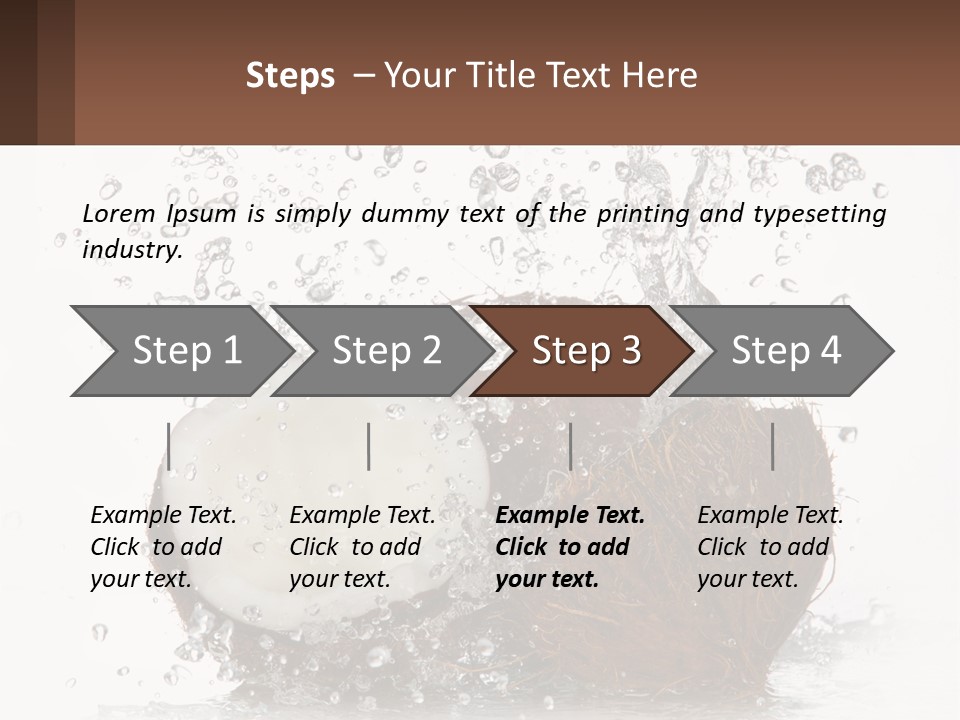 A Coconut With Water Splashing Out Of It PowerPoint Template