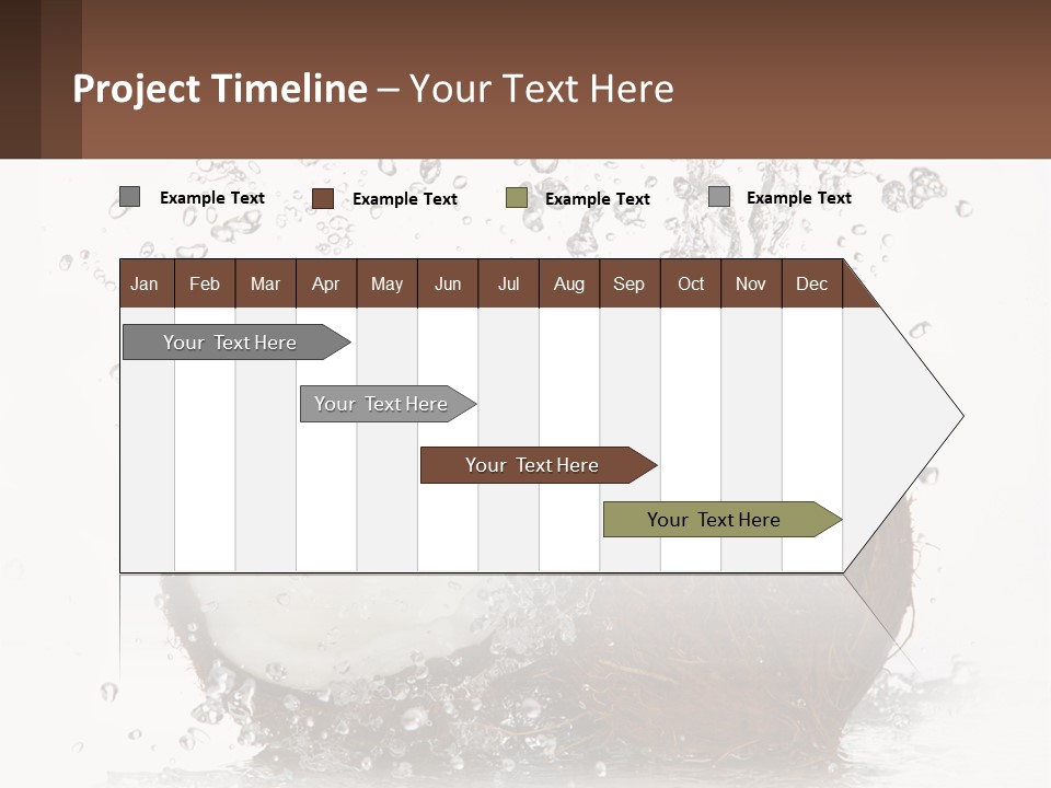 A Coconut With Water Splashing Out Of It PowerPoint Template
