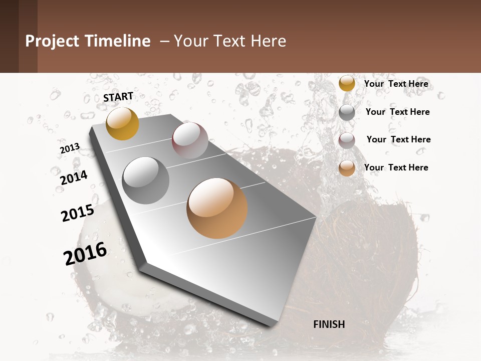 A Coconut With Water Splashing Out Of It PowerPoint Template