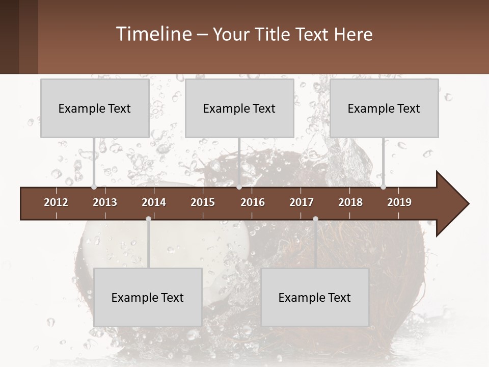 A Coconut With Water Splashing Out Of It PowerPoint Template