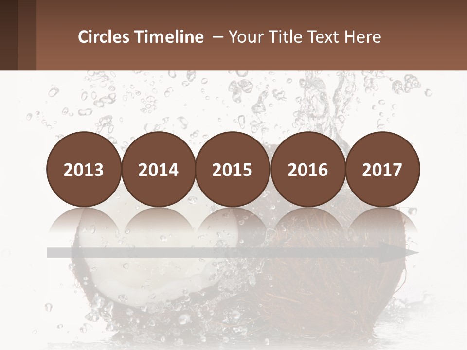 A Coconut With Water Splashing Out Of It PowerPoint Template