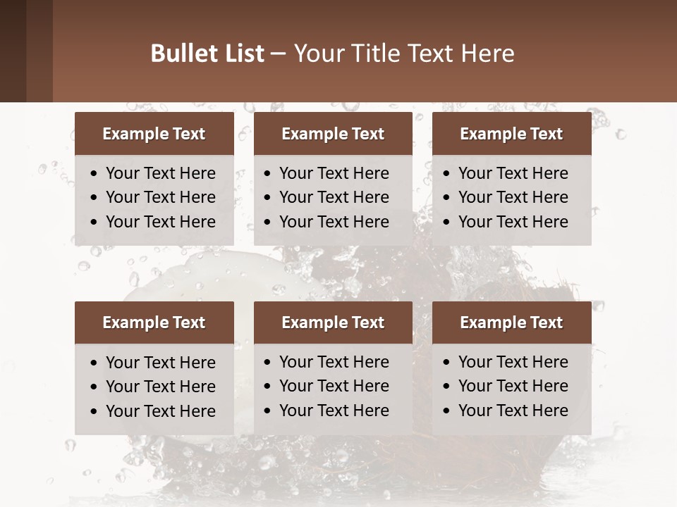 A Coconut With Water Splashing Out Of It PowerPoint Template