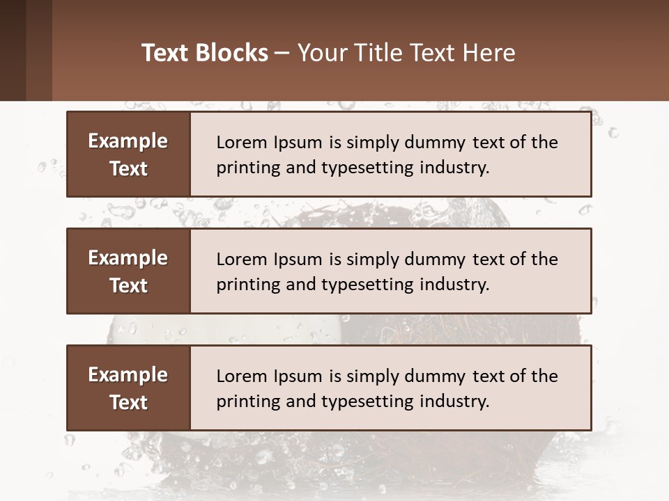 A Coconut With Water Splashing Out Of It PowerPoint Template