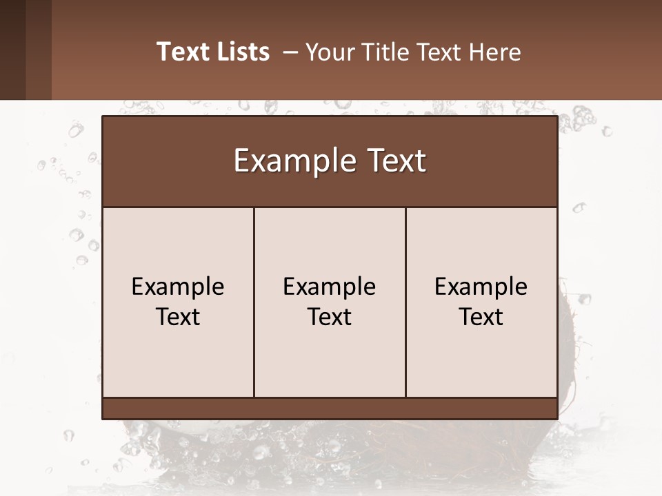 A Coconut With Water Splashing Out Of It PowerPoint Template