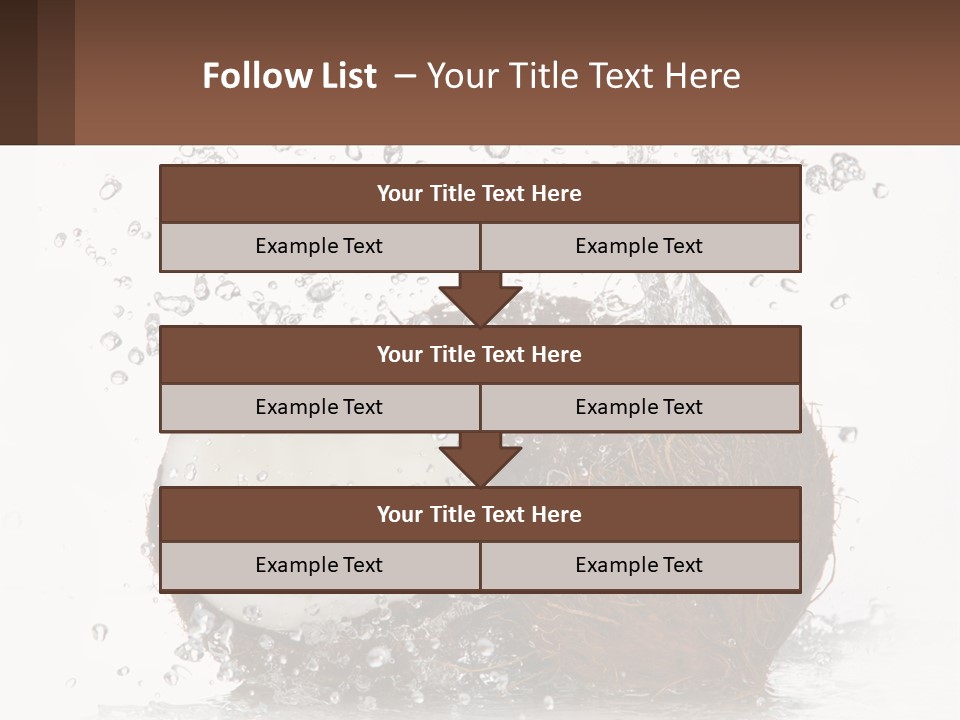 A Coconut With Water Splashing Out Of It PowerPoint Template