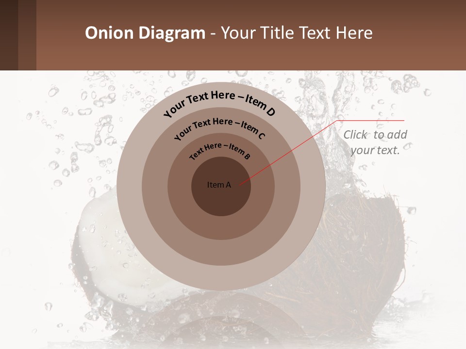 A Coconut With Water Splashing Out Of It PowerPoint Template