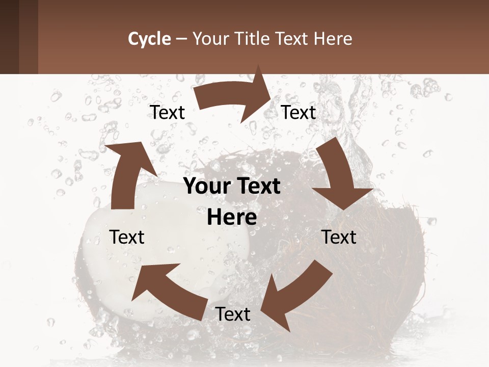 A Coconut With Water Splashing Out Of It PowerPoint Template