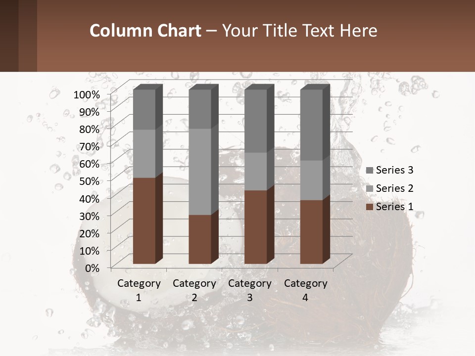 A Coconut With Water Splashing Out Of It PowerPoint Template