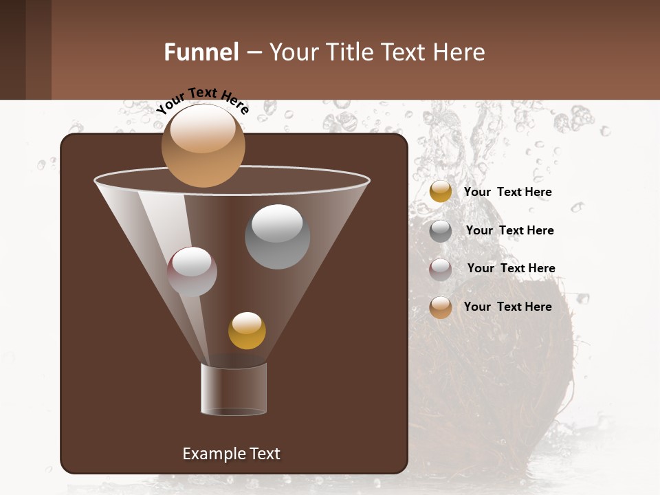 A Coconut With Water Splashing Out Of It PowerPoint Template