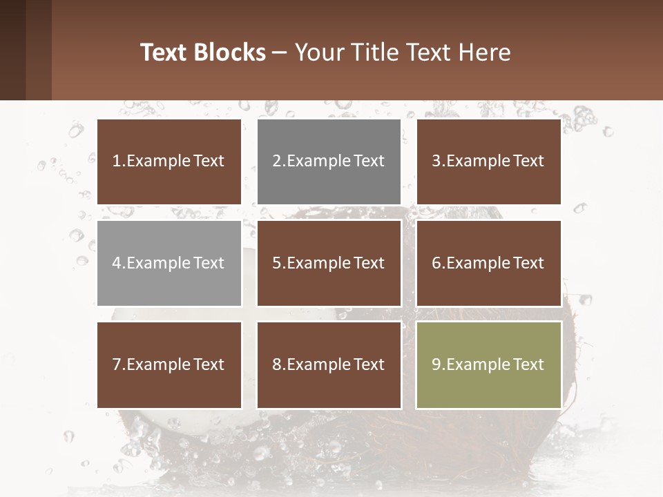 A Coconut With Water Splashing Out Of It PowerPoint Template