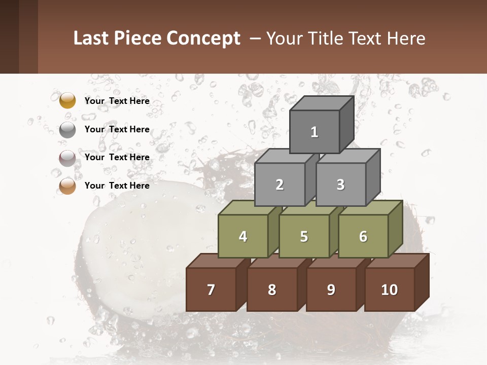 A Coconut With Water Splashing Out Of It PowerPoint Template