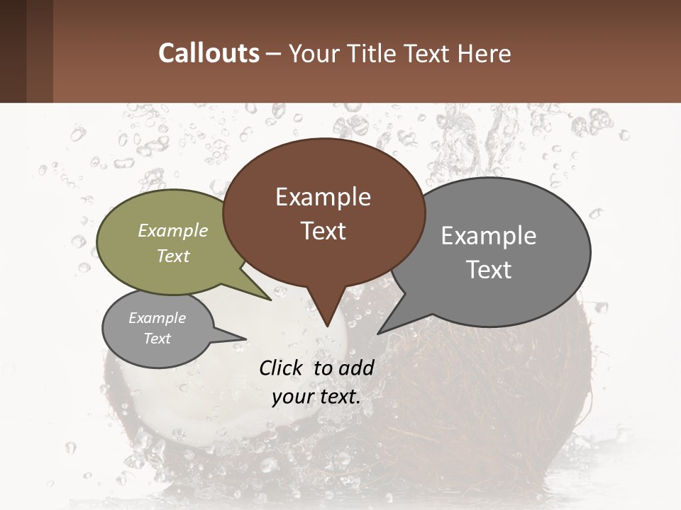 A Coconut With Water Splashing Out Of It PowerPoint Template