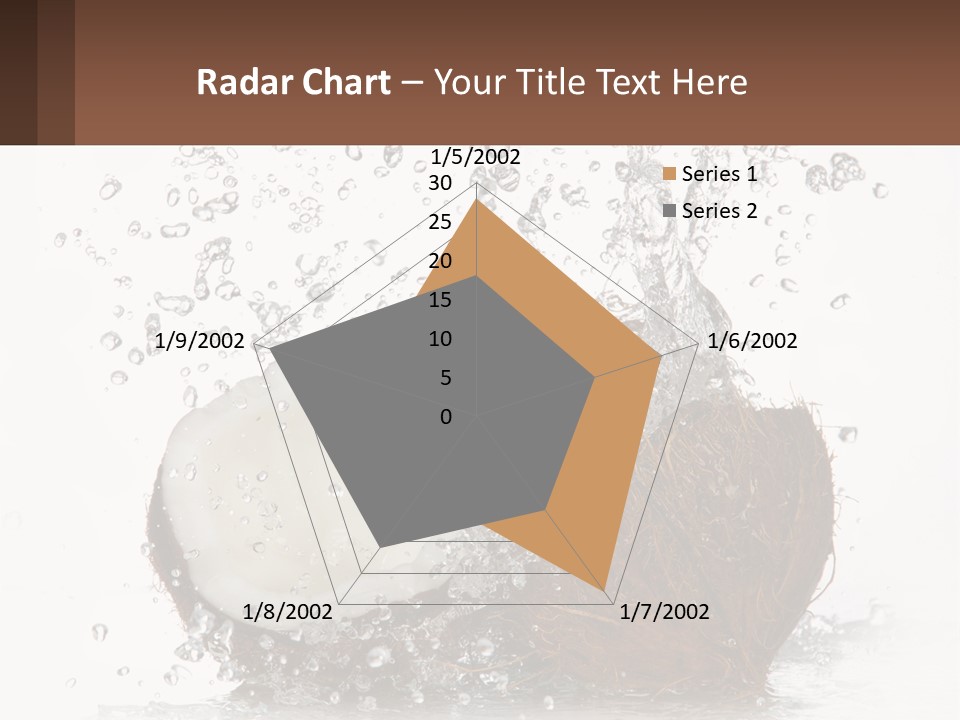 A Coconut With Water Splashing Out Of It PowerPoint Template