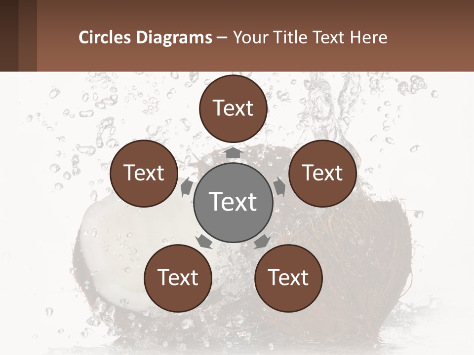 A Coconut With Water Splashing Out Of It PowerPoint Template