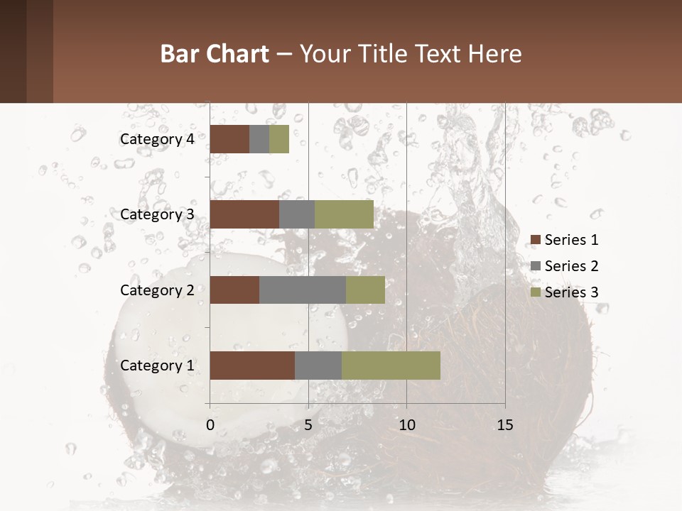 A Coconut With Water Splashing Out Of It PowerPoint Template