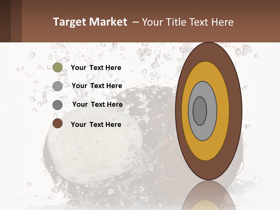 A Coconut With Water Splashing Out Of It PowerPoint Template