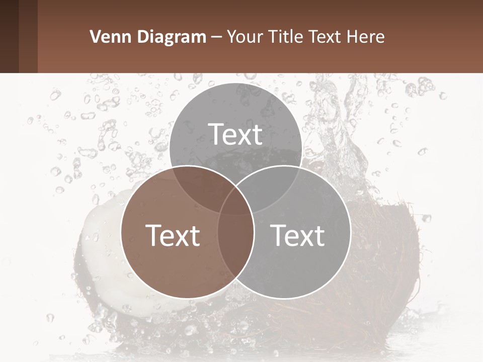 A Coconut With Water Splashing Out Of It PowerPoint Template