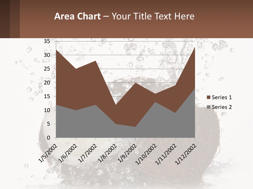 A Coconut With Water Splashing Out Of It PowerPoint Template