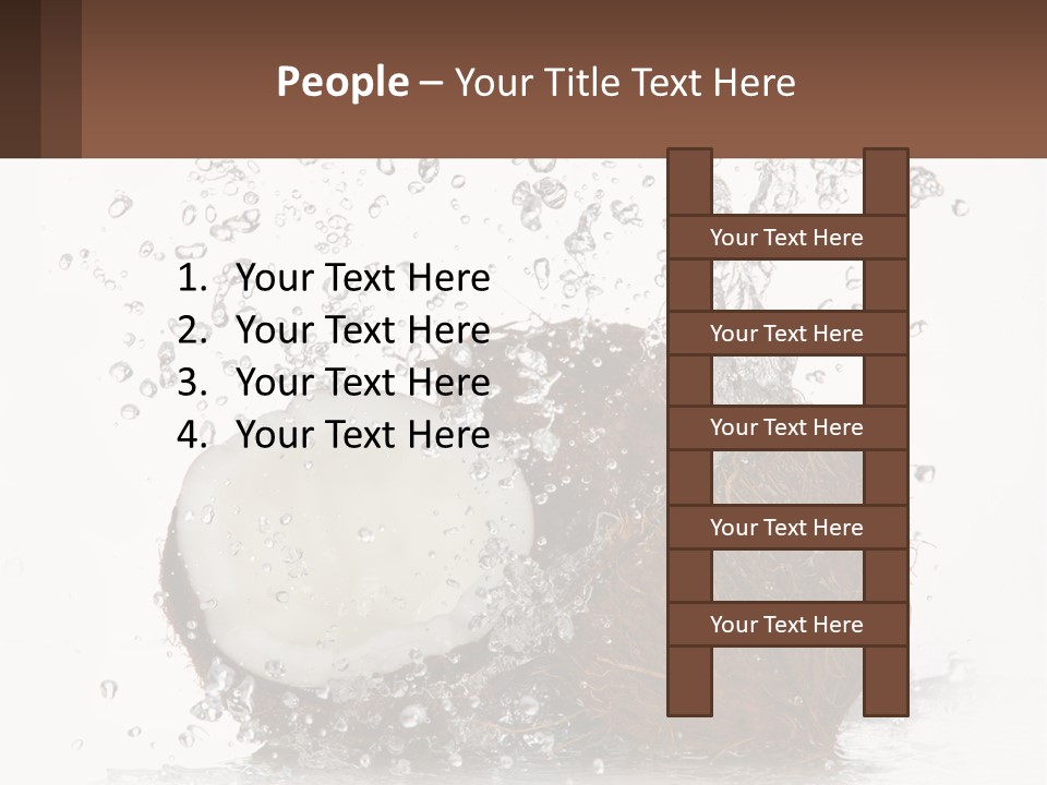 A Coconut With Water Splashing Out Of It PowerPoint Template