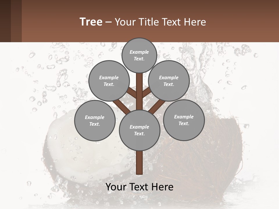 A Coconut With Water Splashing Out Of It PowerPoint Template