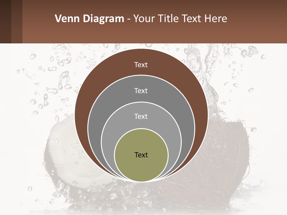 A Coconut With Water Splashing Out Of It PowerPoint Template