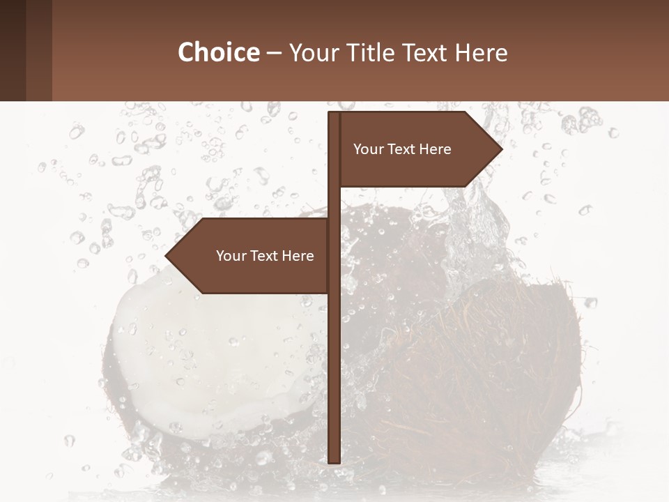 A Coconut With Water Splashing Out Of It PowerPoint Template
