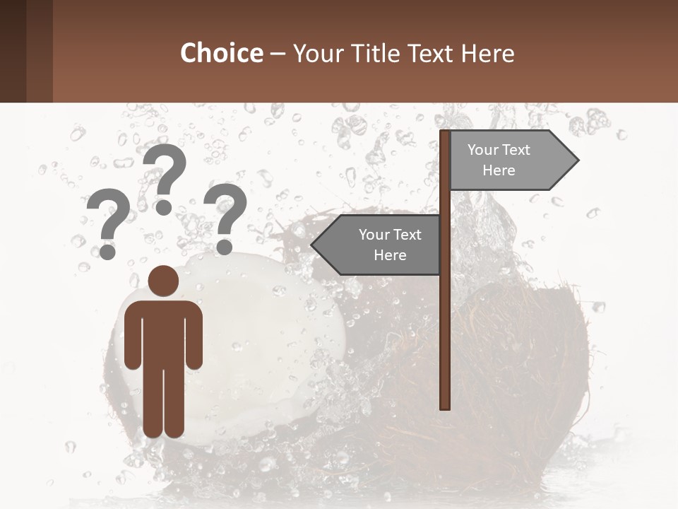 A Coconut With Water Splashing Out Of It PowerPoint Template
