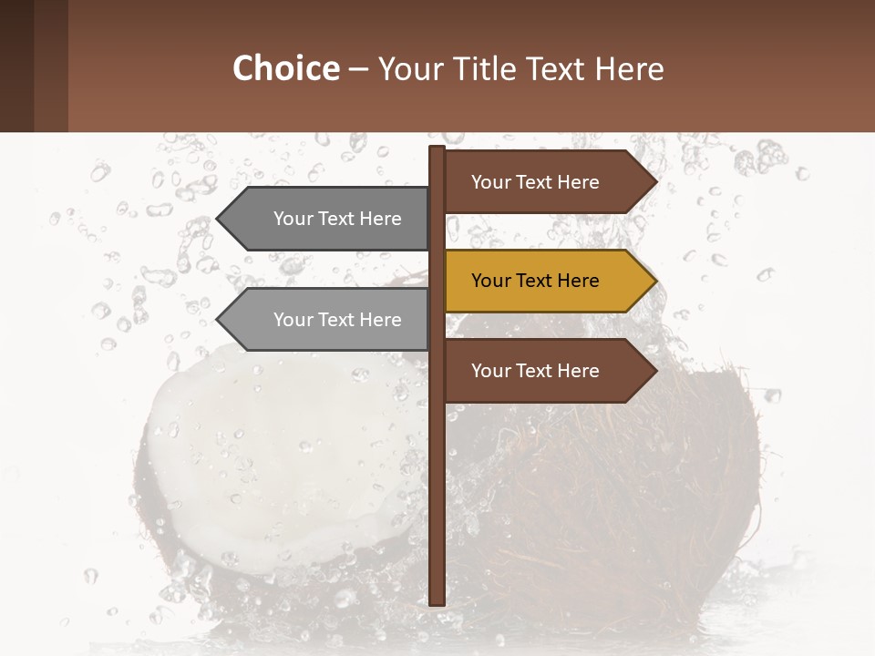 A Coconut With Water Splashing Out Of It PowerPoint Template