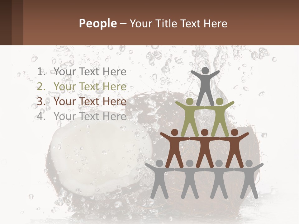 A Coconut With Water Splashing Out Of It PowerPoint Template