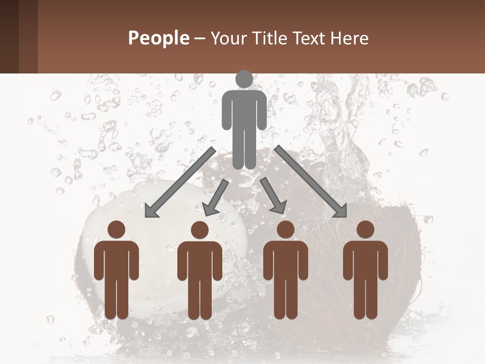 A Coconut With Water Splashing Out Of It PowerPoint Template