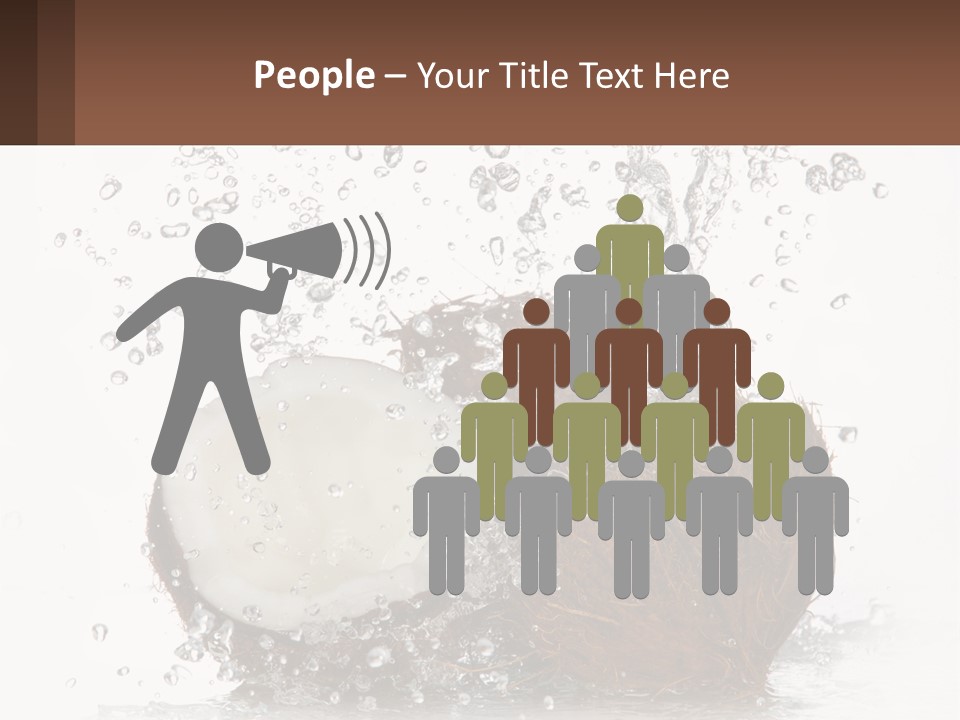 A Coconut With Water Splashing Out Of It PowerPoint Template