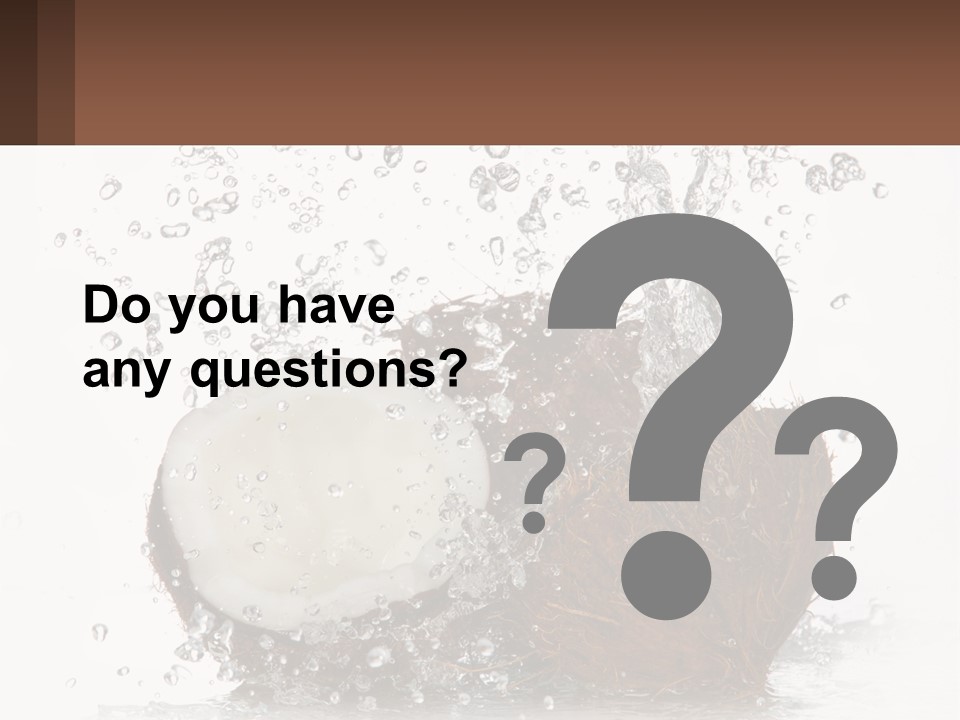 A Coconut With Water Splashing Out Of It PowerPoint Template