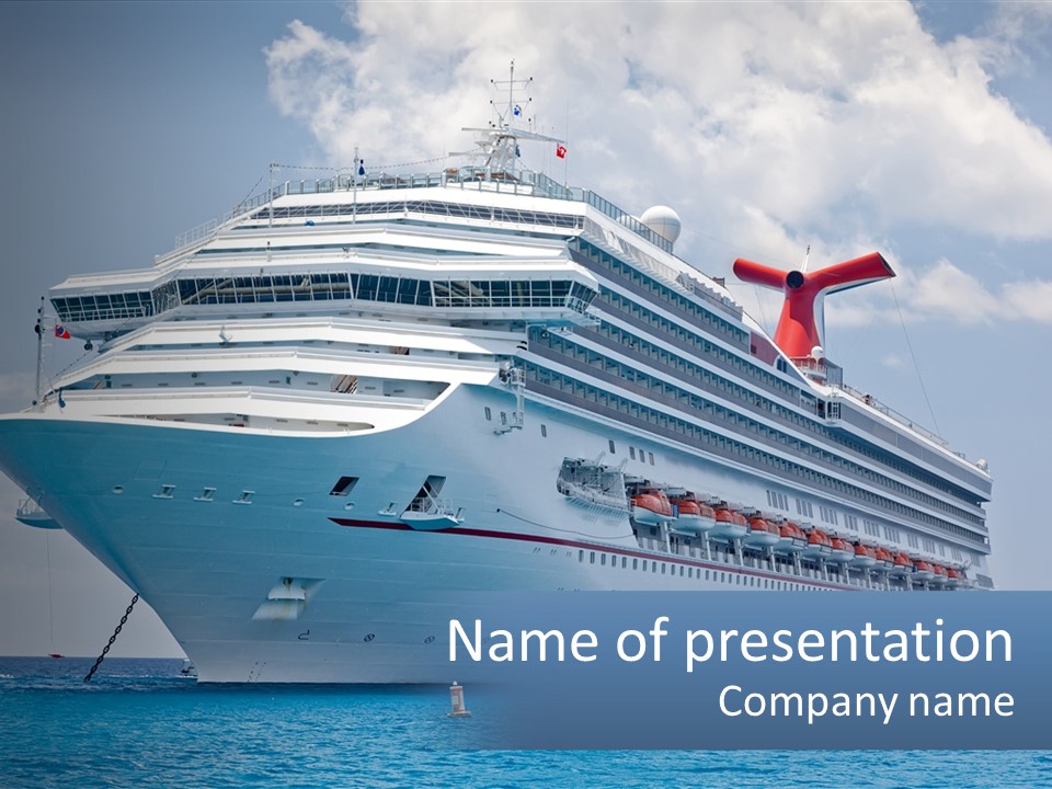 A Large Cruise Ship In The Ocean With A Sky Background PowerPoint Template