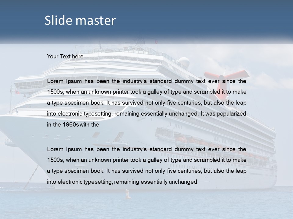 A Large Cruise Ship In The Ocean With A Sky Background PowerPoint Template