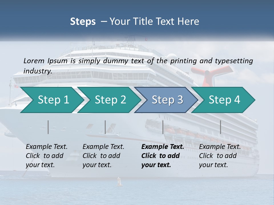 A Large Cruise Ship In The Ocean With A Sky Background PowerPoint Template