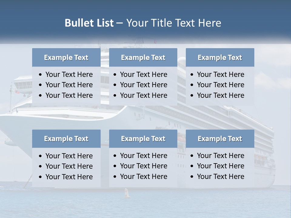 A Large Cruise Ship In The Ocean With A Sky Background PowerPoint Template