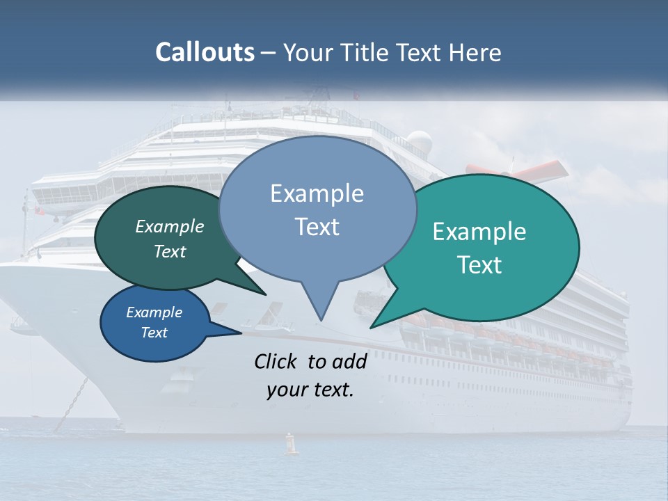 A Large Cruise Ship In The Ocean With A Sky Background PowerPoint Template