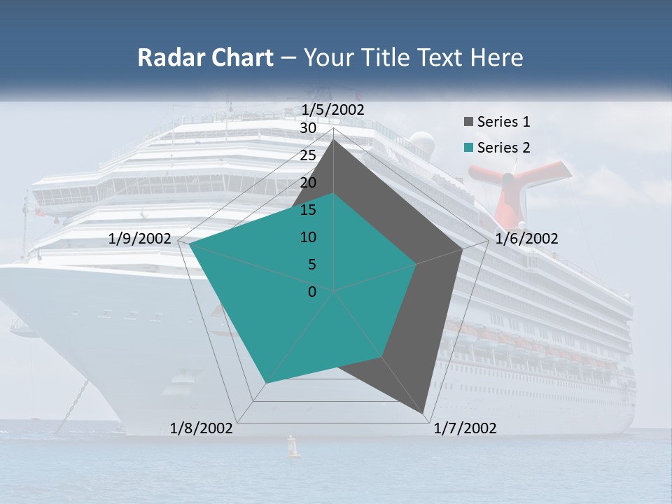A Large Cruise Ship In The Ocean With A Sky Background PowerPoint Template