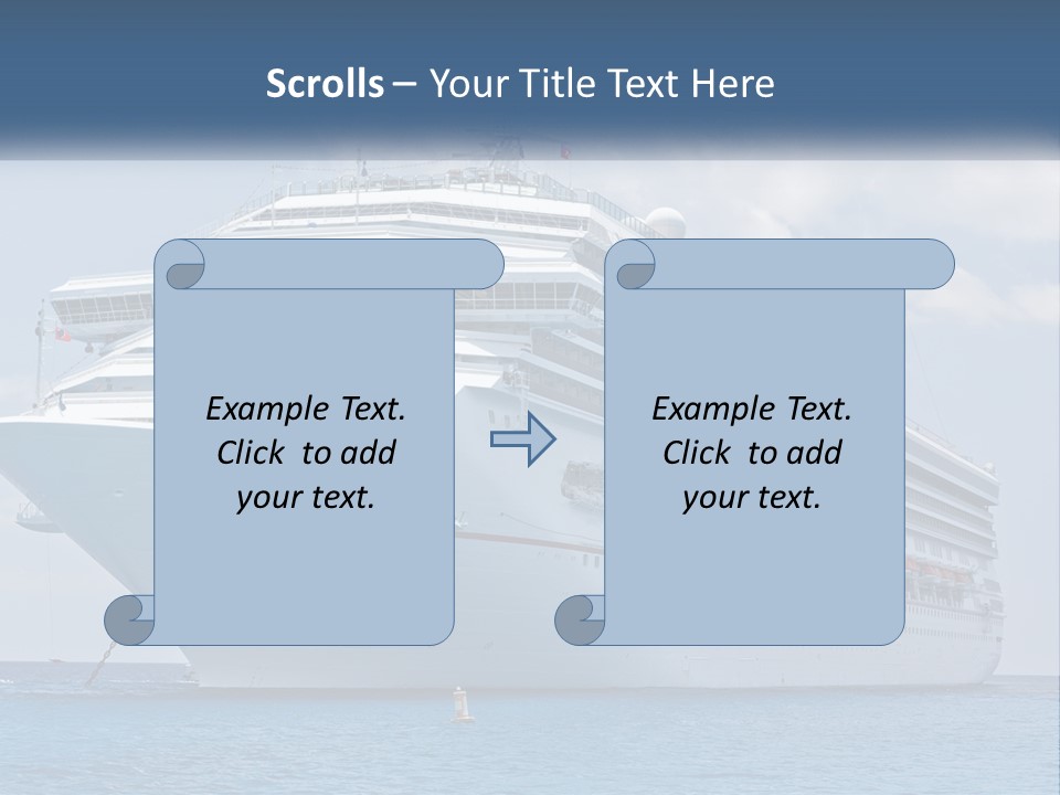 A Large Cruise Ship In The Ocean With A Sky Background PowerPoint Template