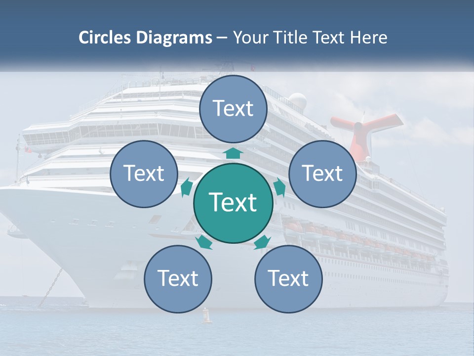 A Large Cruise Ship In The Ocean With A Sky Background PowerPoint Template