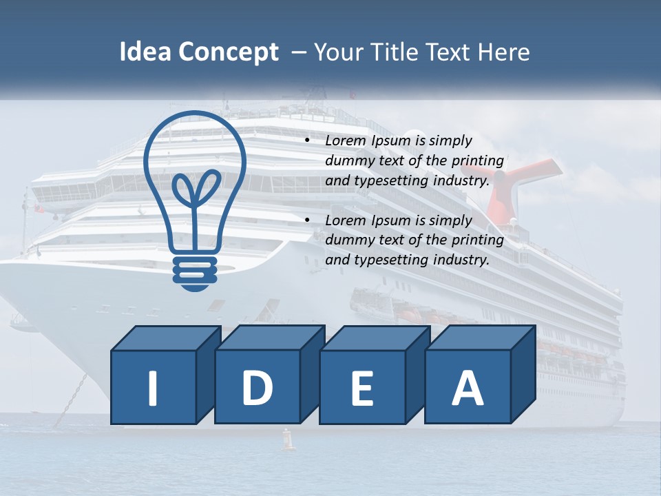 A Large Cruise Ship In The Ocean With A Sky Background PowerPoint Template