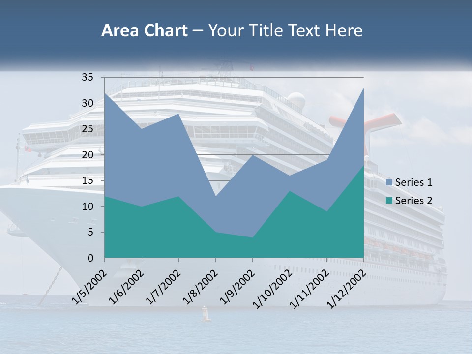 A Large Cruise Ship In The Ocean With A Sky Background PowerPoint Template