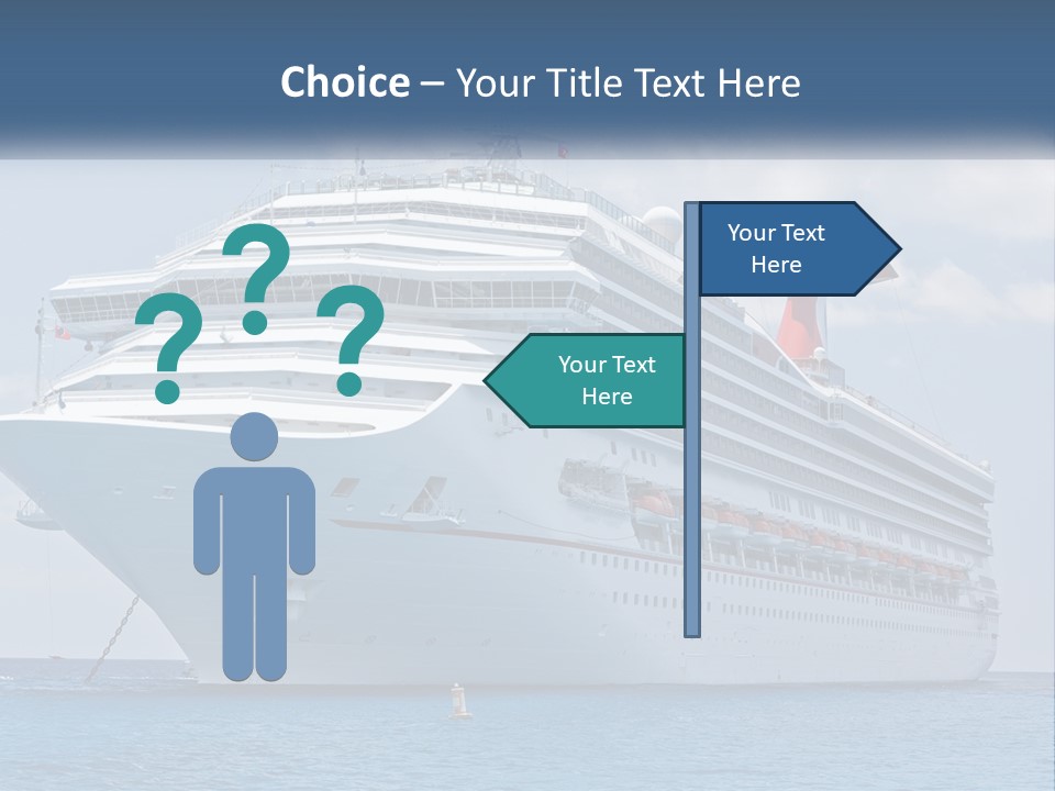 A Large Cruise Ship In The Ocean With A Sky Background PowerPoint Template