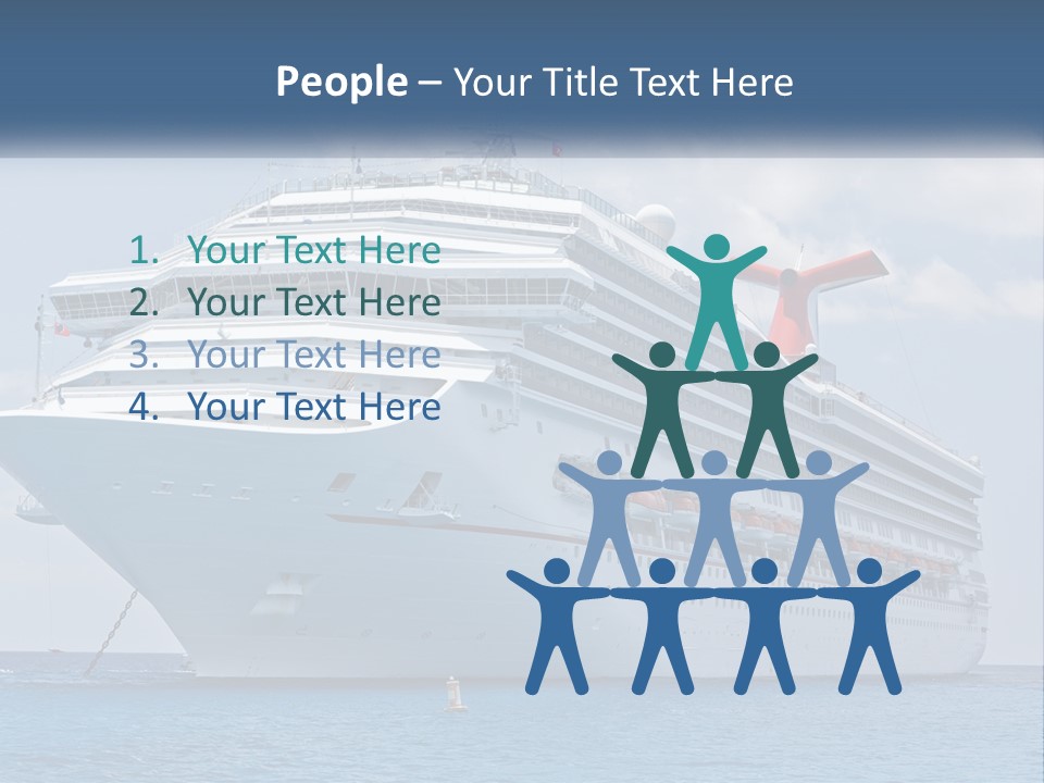A Large Cruise Ship In The Ocean With A Sky Background PowerPoint Template