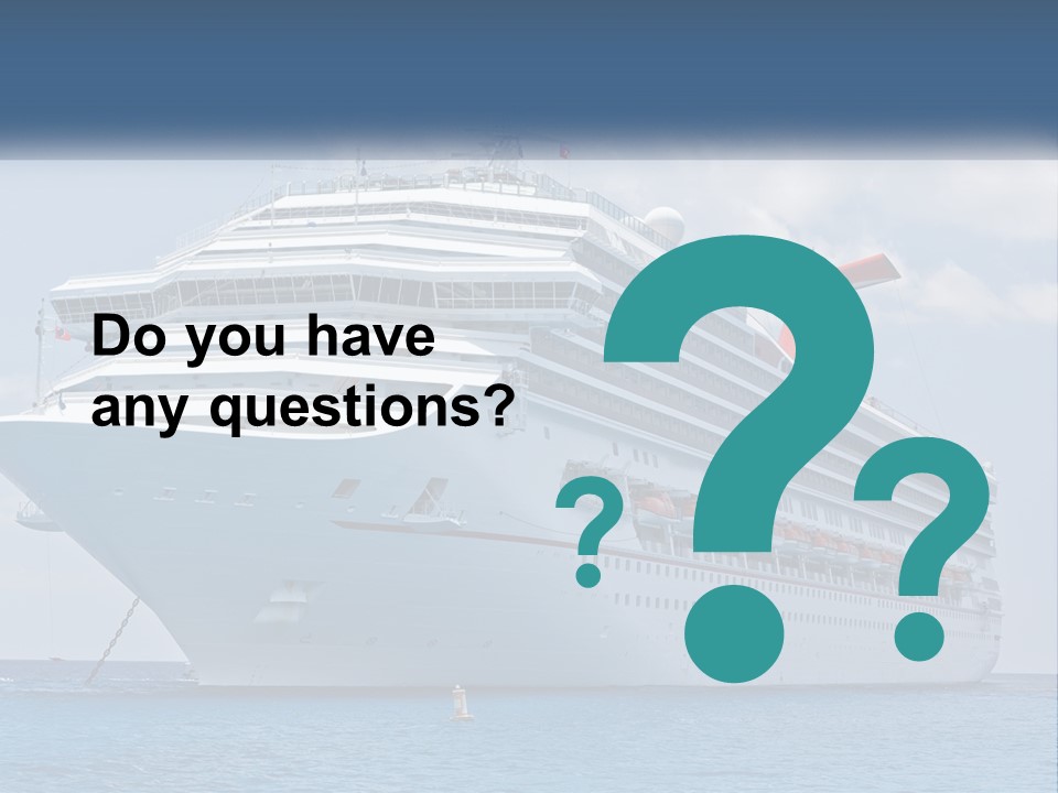 A Large Cruise Ship In The Ocean With A Sky Background PowerPoint Template